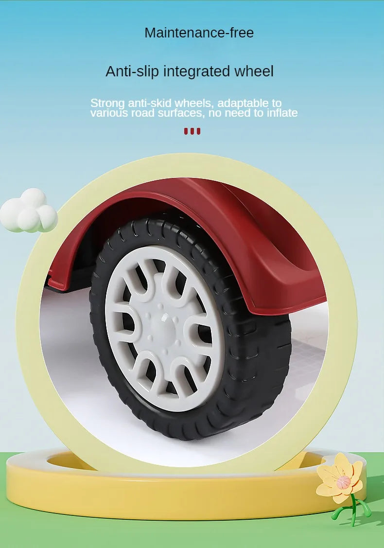 Kids Ride On Train with Lights & Music Under Seat Storage Gift for Toddlers Boys Girls Retro Balance Bike Balance Car Toy