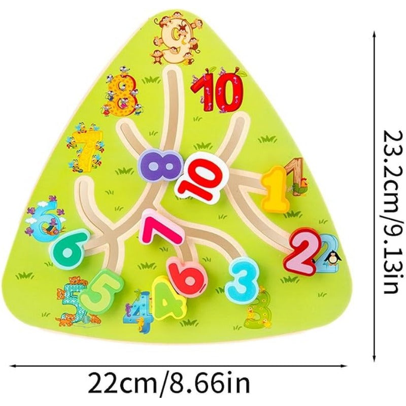 Board Game Toddlers Toy Walking Maze Wooden Chess Board Wooden Fruit Maze Board Movable Maze Board Wood Board Taste Game