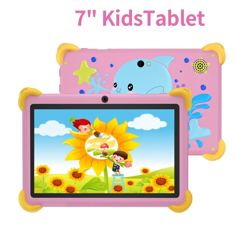 7 Inch 5G Kids' Tablet with Cartoon Pattern Android Learning Education PC with Kids-Proof Case 4000mAh Tablet