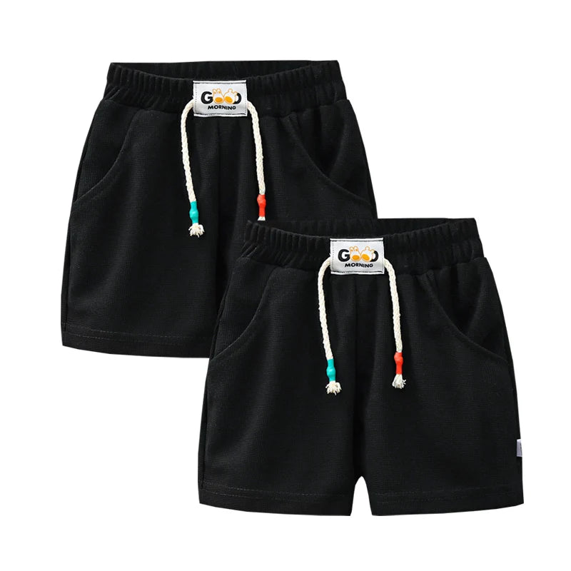 2pcs Summer Kids Shorts Boys Girls Solid Color Short Baby Solid Color Casual Pant Children Short Pant Sport Clothing Outwear