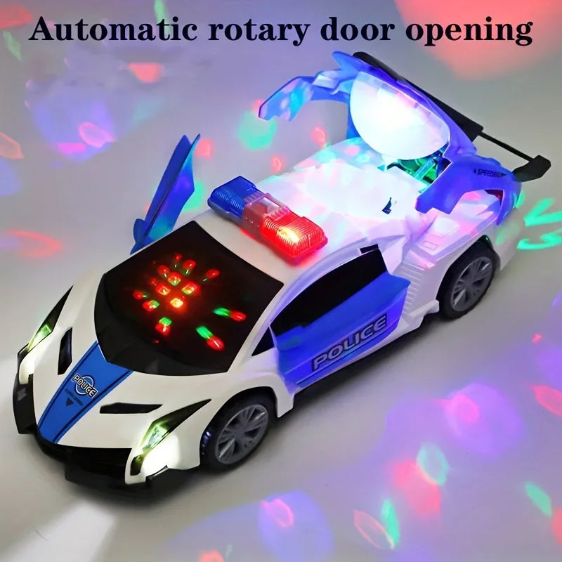 Kids Police Car Toy with Sound & LED Light Openable Door Universal Wheel Patrol Cop Play Vehicle Toy for Toddlers Boys Girls