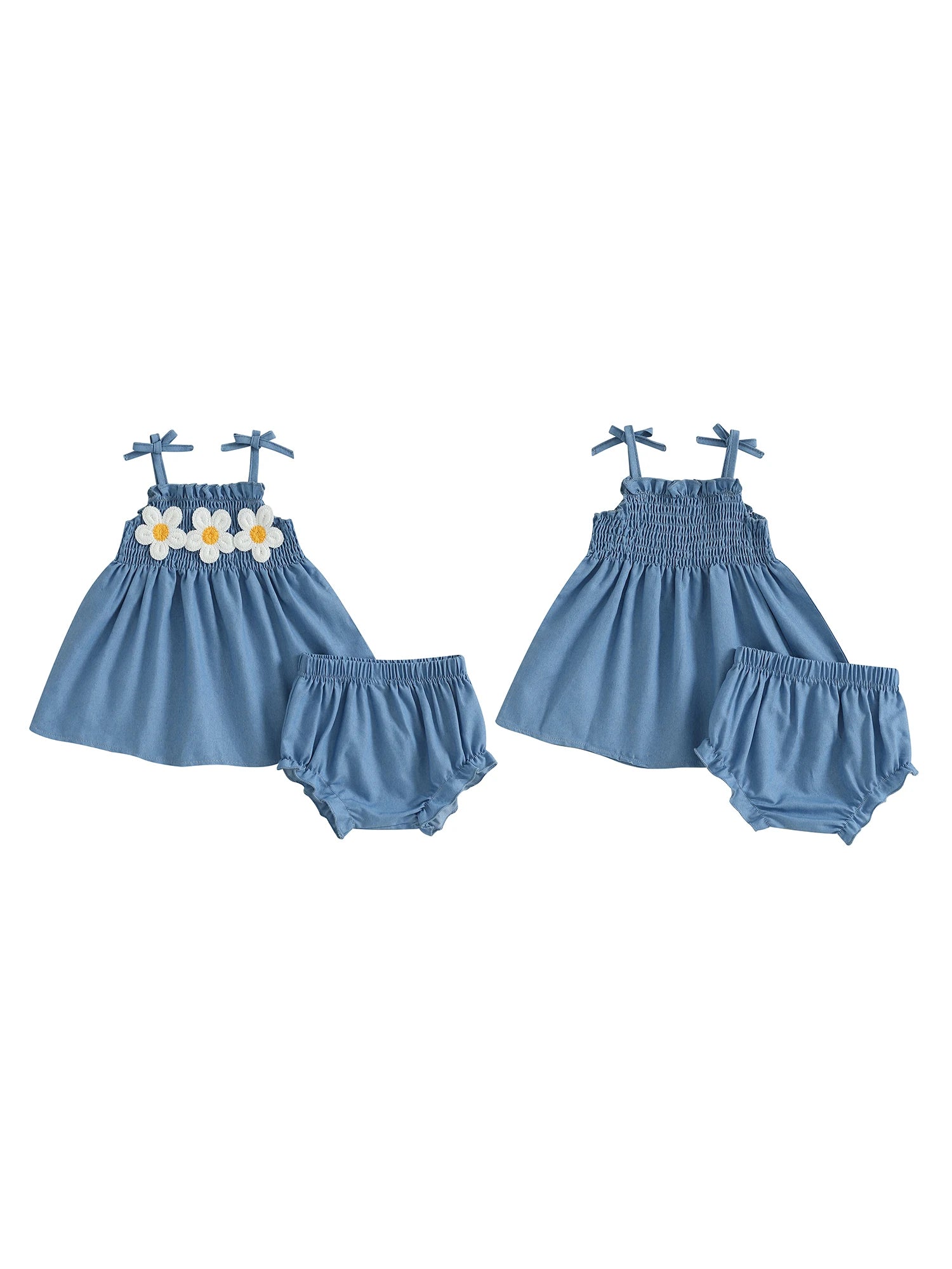 Toddler Girls Summer Outfits Sleeveless Floral Print Ruffle Tank Tops and Shorts Sets with Bow Detail