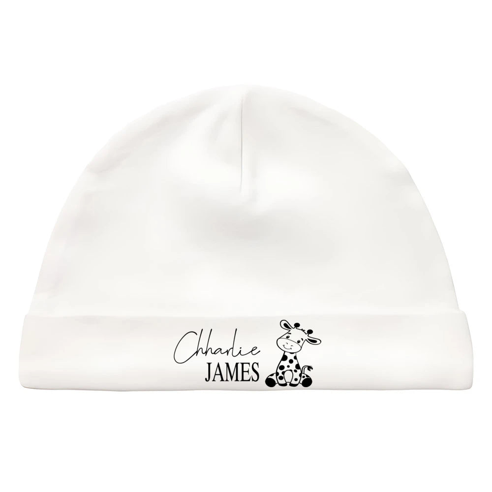 Newborn Coming Home Hat Custom Baby Beanie with Name Birth Announcement First Hat for Babies Baby Shower Gifts