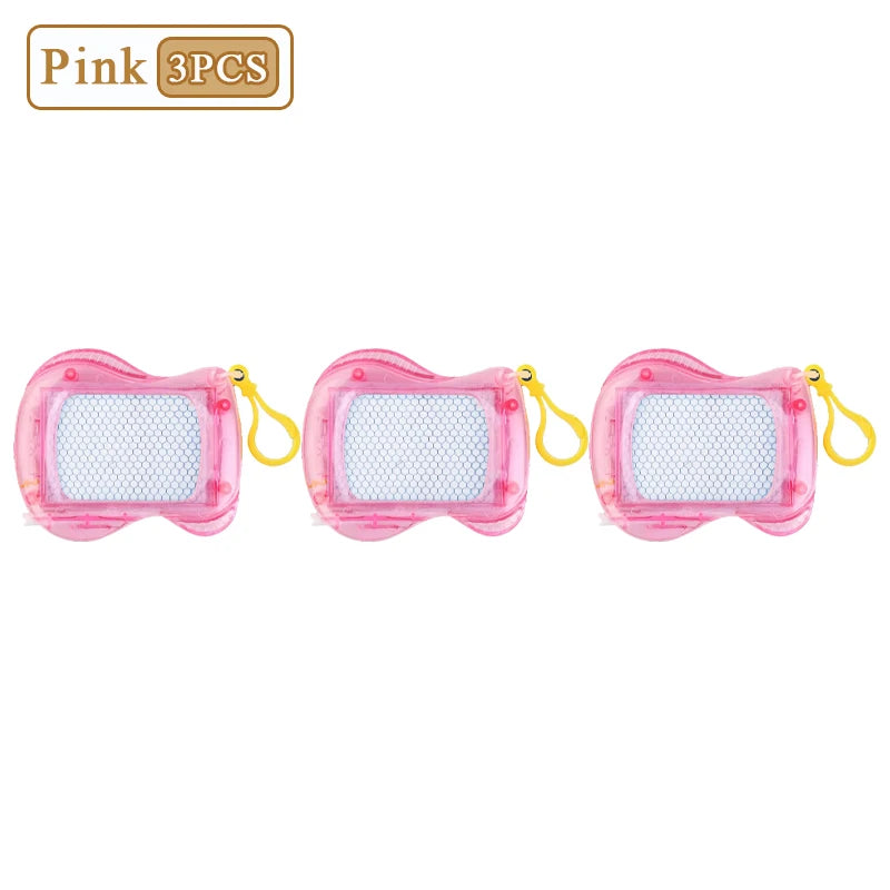 1-10PCS Mini Magnetic Drawing Board Keychain  Doodle Pad with Stylus Portable Toy Erasable Writing Board Educational Kids Gift