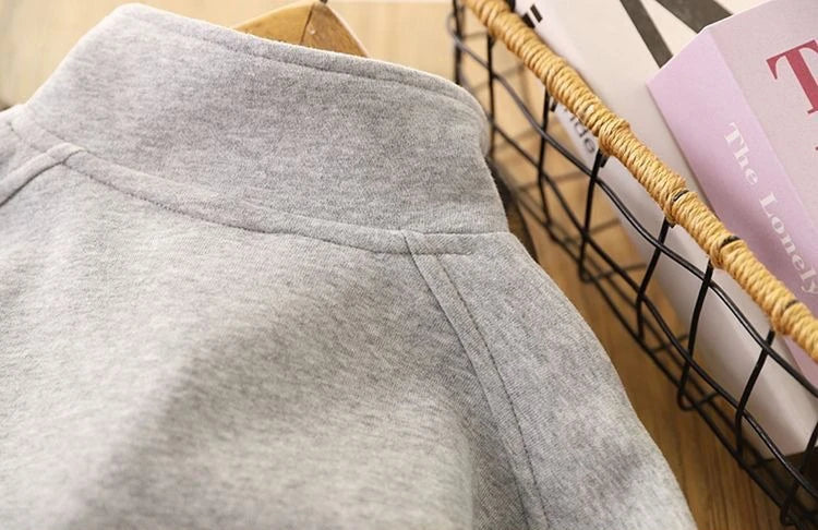 Boys & Girls 2025 New Arrival Mid-Big Size Spring/Autumn Stylish Stand Collar Semi-Zip Base Layer Sweatshirt