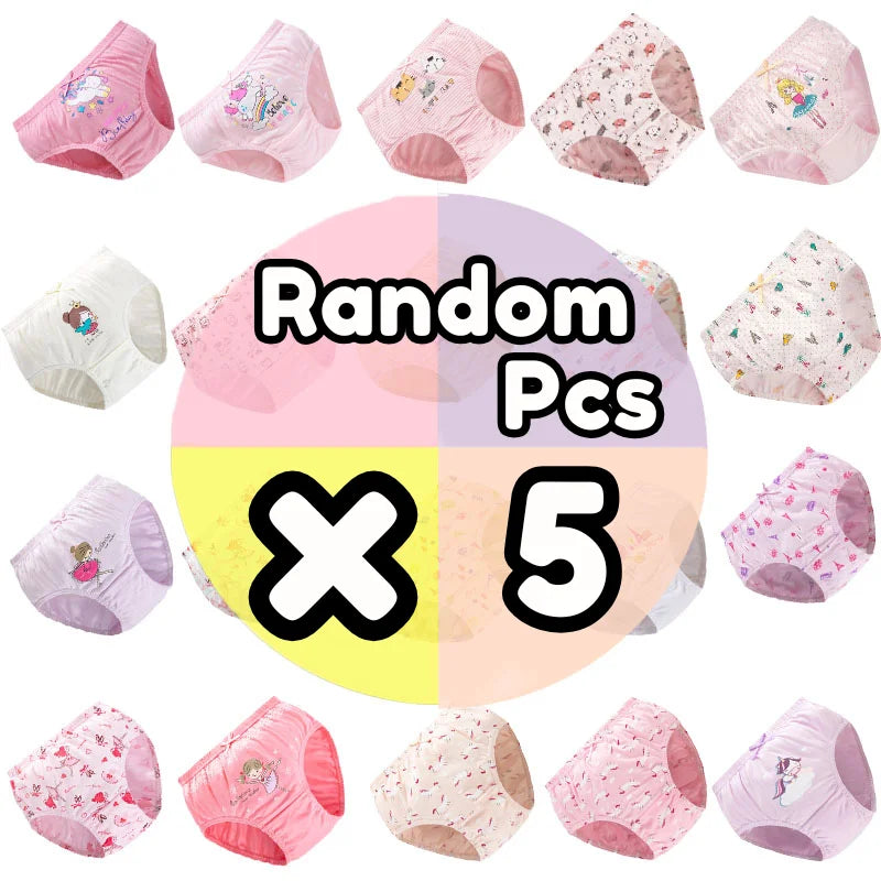 4Pcs/Set Little Girls' Cotton Panties Baby Toddler Soft Underwear softness Cute Pattern Kids Briefs Multipack