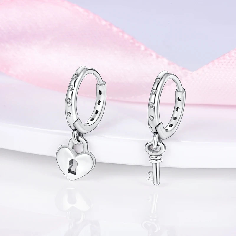 925 Sterling Silver Pave U Shape Heart Eardrop Earrings Hoop Earrings For Women Wedding Engagement For Girlfriend Birthday Gift