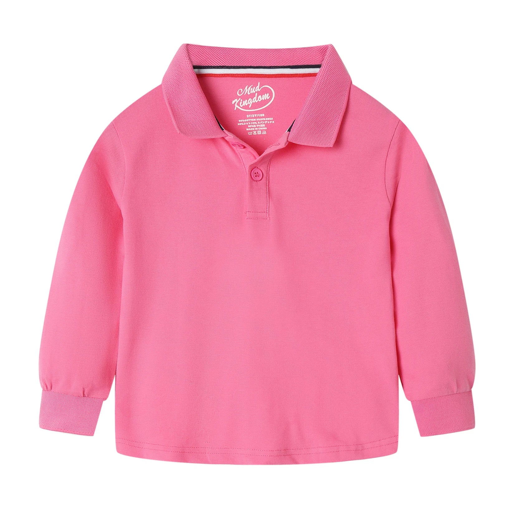 Mudkingdom Little Boys Long Sleeve Polo Shirts Solid Fashion Turn-down Collar Cotton Tops for Kids Clothing Spring Clothes