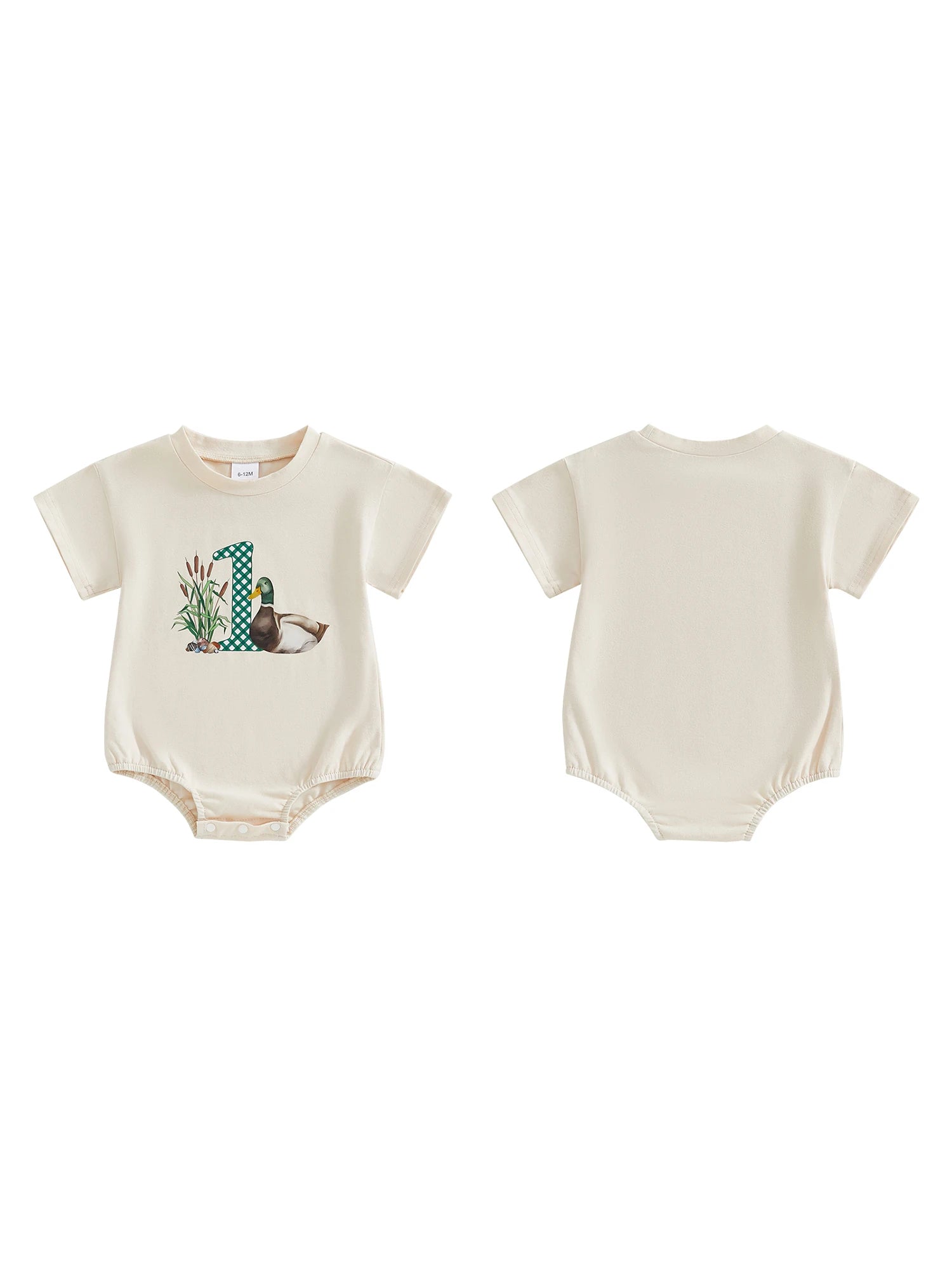 Toddler Boy Lightweight Cotton Romper Short Sleeve Round Neck Animal Print Loose Fit Jumpsuit for Summer Beach Party