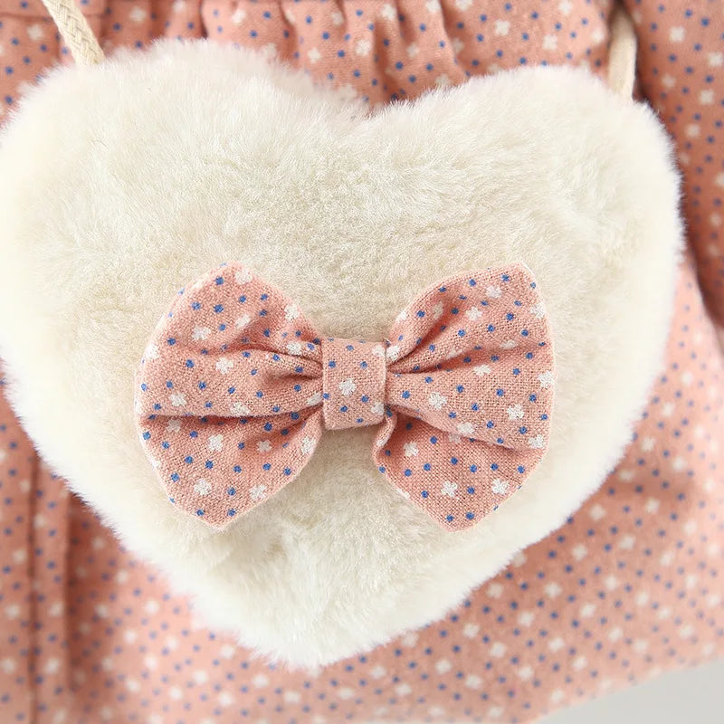 Girl's New Winter Thickened Cotton Coat Hooded Long Ears Warm Windproof Cotton Coat Jacket 9 Months-3 Year Old Cartoon Clothing