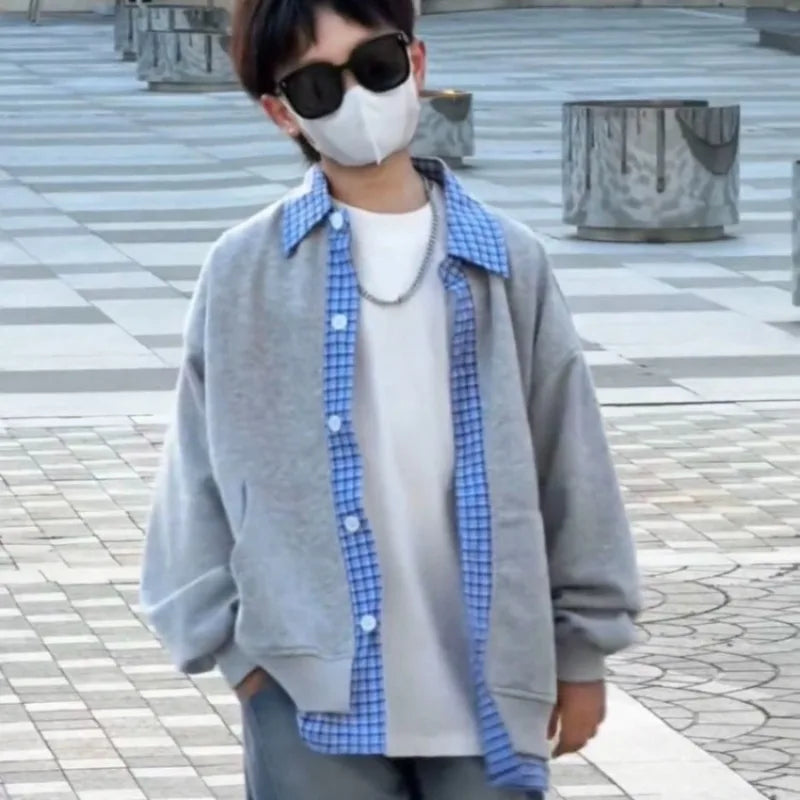 Autumn Boys 2 in 1 Loose Oversized Coat Layerable Cardigan Streetwear Essential Stylish Unisex