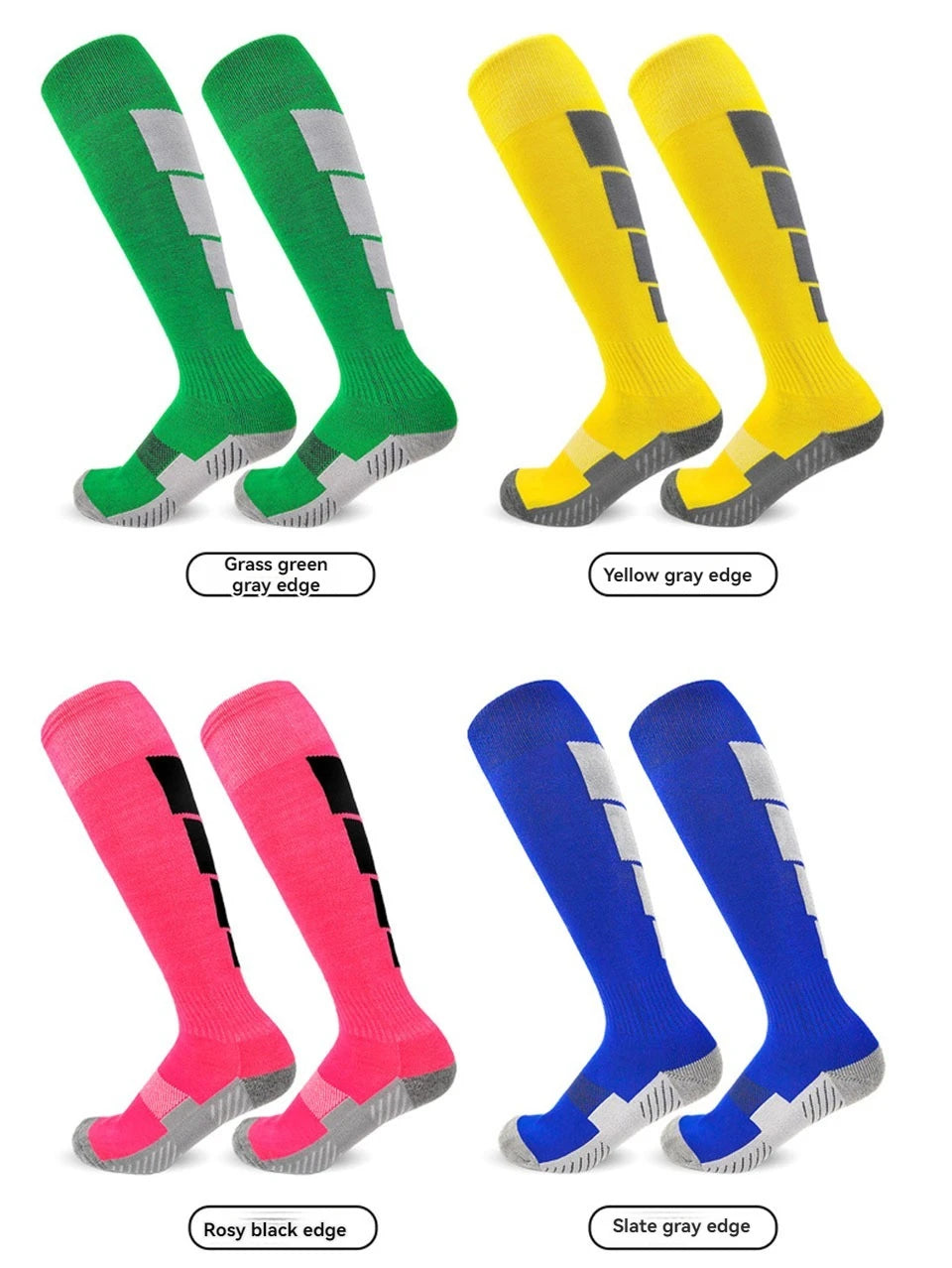 Loogdeel 1 Pair Soccer Socks, Sport Knee High Socks Calf Compression Athletic Socks for Kids Adults Running&Training Football