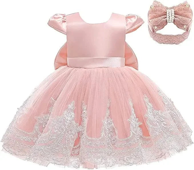 Toddler Girl Princess Dress Elegant Party Dresses For Girls Baby Lace Wedding Dress Baptismal Costume Backless Children Dresses