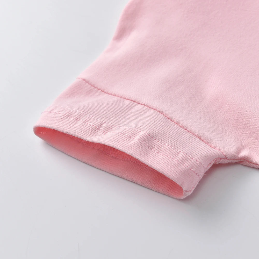 VIKITA Kinderbekleidung, lässige Oberteile und T-Shirts für Mädchen, Kurzarm-Sommer-T-Shirts aus Baumwolle mit Paillettenapplikationen in Hasenform