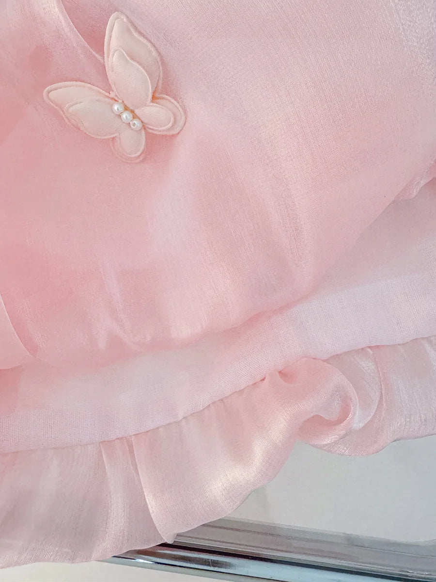 Sweet Bow Baby Girl Princess Dress, Spring And Autumn New Fake Two-Piece Long Sleeved Children'S Clothing For Babies Aged 0-3