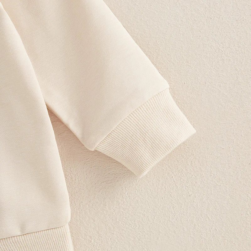 Adorable Baby Girls 2-Piece Football Theme Outfit with Long Sleeve Sweatshirt and Pants Set Cute Bow Embroidery Design