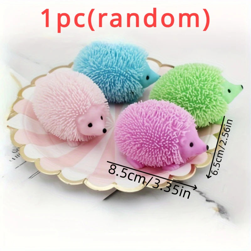 Hedgehog Squeeze Ball Pinch Funny Cute Doll Toy Spiky Balls Toy Glitter Sensory Fidget Toy Stress Relief for Boys & Girls Adult