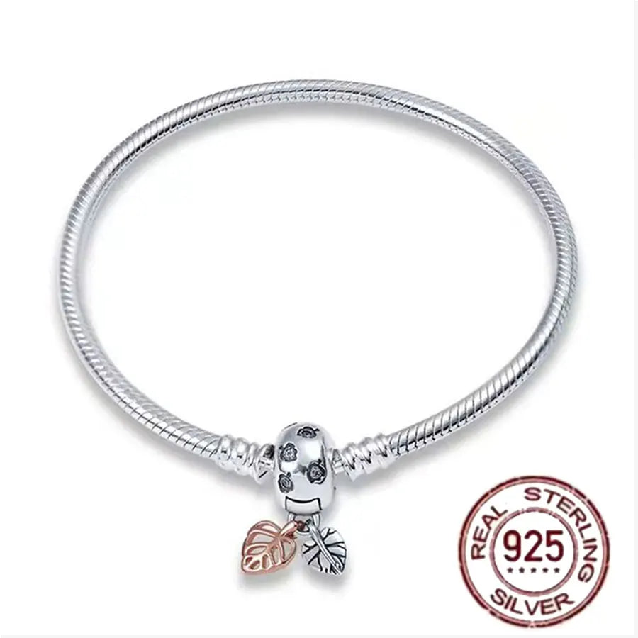 Hot selling S925 sterling silver crown snake bone bracelet, suitable for original DlY bracelet, women's fashion jewelry