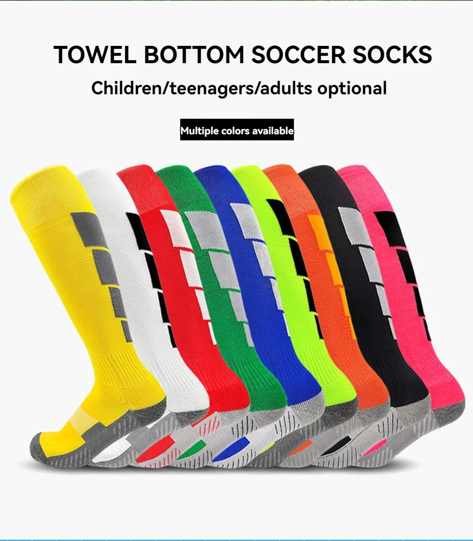 Loogdeel 1 Pair Soccer Socks, Sport Knee High Socks Calf Compression Athletic Socks for Kids Adults Running&Training Football