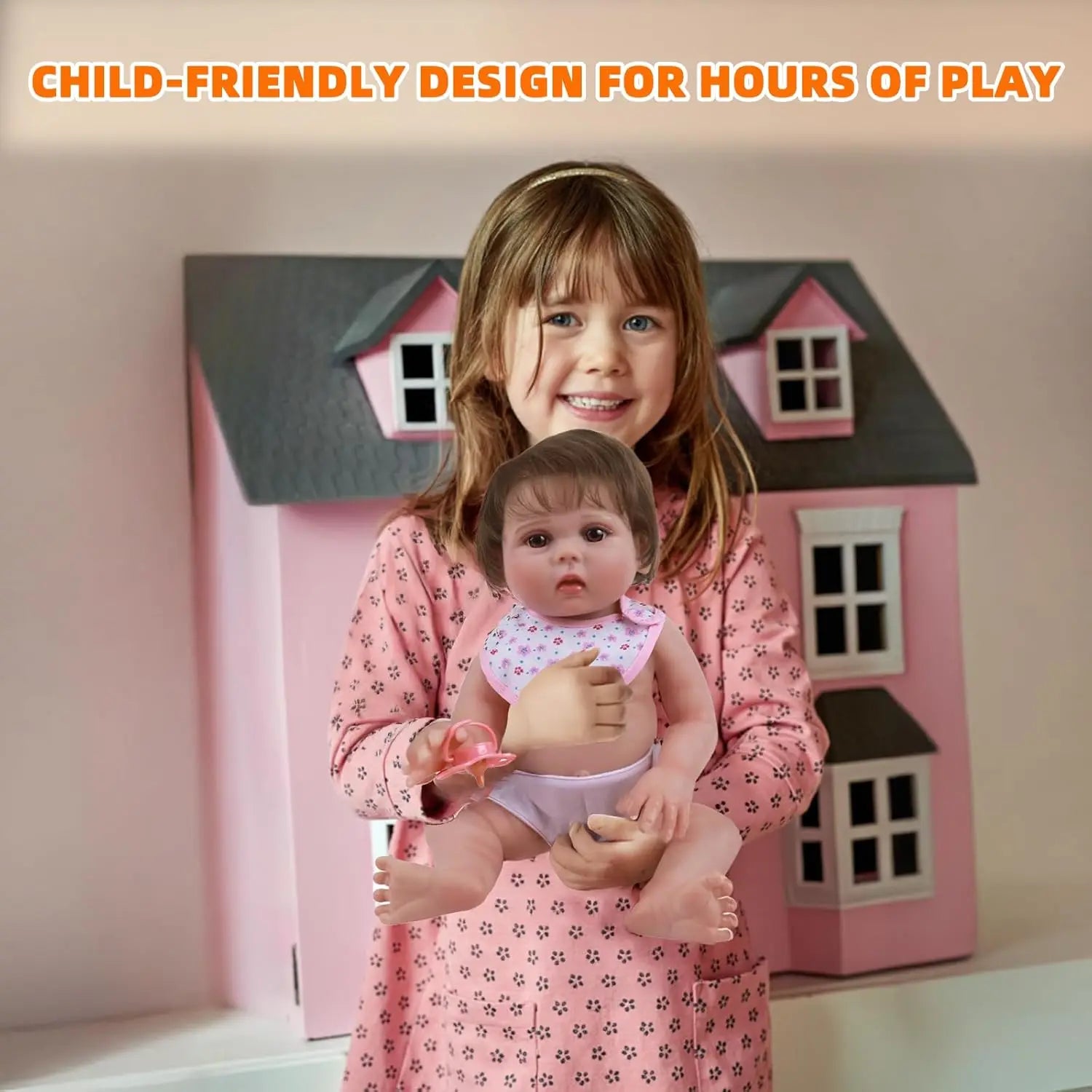 Baby Doll Accessories Set 7PCS Feeding & Caring Set with Magic Bottles Pacifier Diapers Bibs Doll Pretend Play Gift for Kids