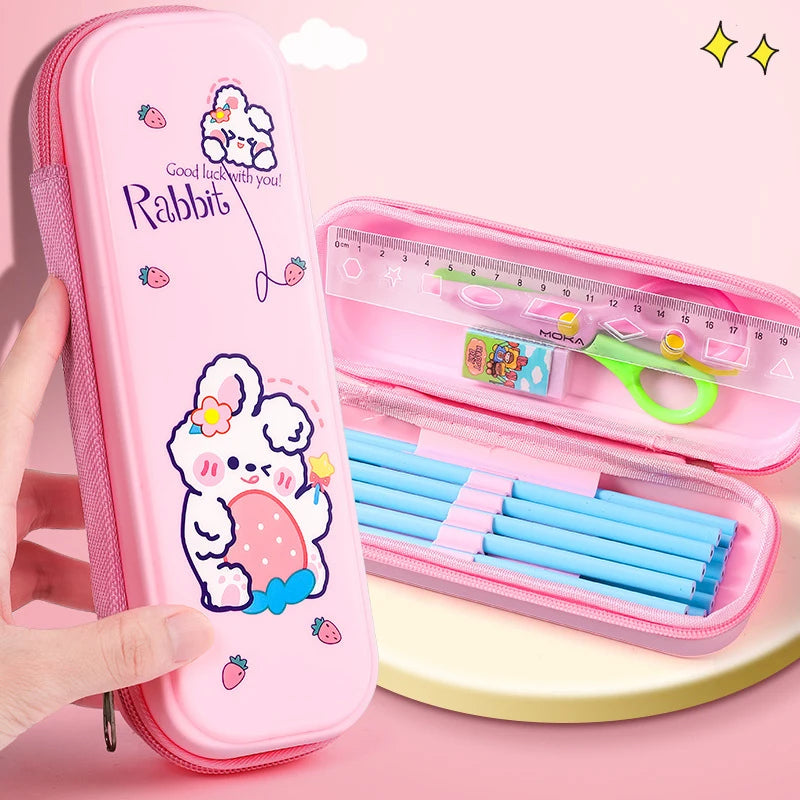 Kawaii Cute Kid Boy Girl Multi Color Selection Pencil Box School Student Stationery Box Child Pencil Storage Capacity Case Gift