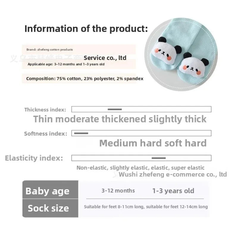 Children’s Knee High Non Slip Cartoon Animal Socks 3D Cotton Long Socks for Boys and Girls Baby Knee Protector Fall Winter Wear