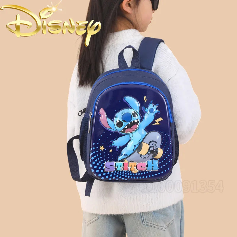Disney Stitch New Kindergarten Schoolbag Cartoon Cute Boys and Girls Backpack High Quality Fashion Children's Schoolbag Light