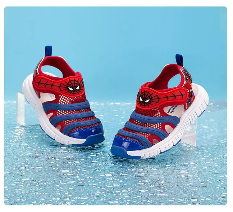 Disney Cartoon Girls' LED Sandals Summer Breathable Children's Sports Beach Girls' Soft Shining Shoes Size 24-35