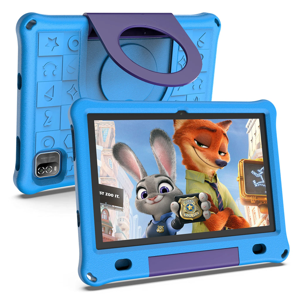 Pritom 10.1 Inch Kids Tablet Android 12 WIFI 6 Quad Core Processor 3GB RAM 64GB ROM YouTube with EVA Protective Case