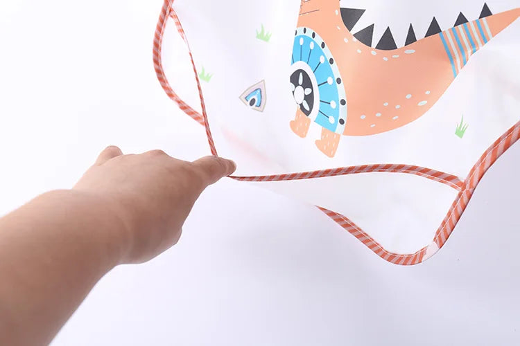 PANGDUBE Waterproof Art Smock Long Sleeve Coverall with Pocket Toddler Painting Apron Baby Feeding Bib for Boys Girls Bib