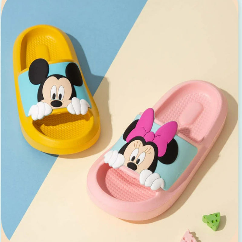 Summer Baby Boy Girl Cartoon Mickey Minnie Mouse Children Slippers Kid Antiskid Soft House Slipper Indoor Outdoor Beach Shoes