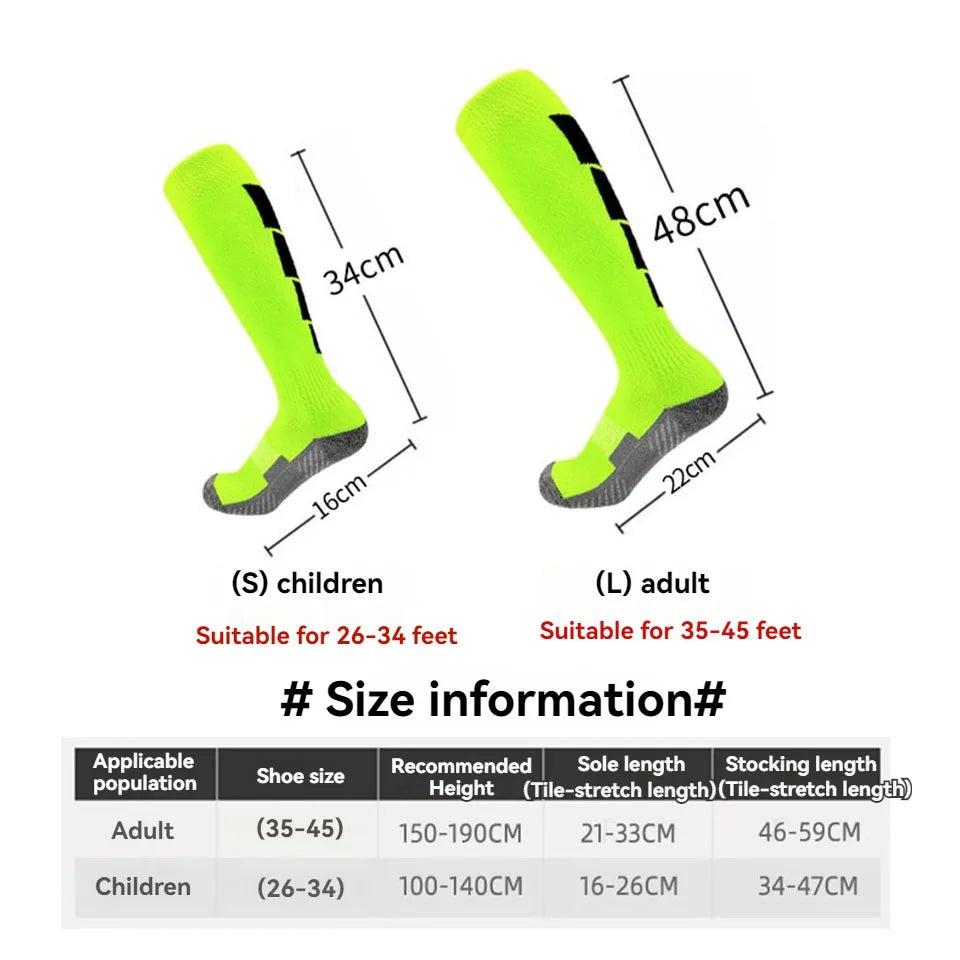 Loogdeel 1 Pair Soccer Socks, Sport Knee High Socks Calf Compression Athletic Socks for Kids Adults Running&Training Football