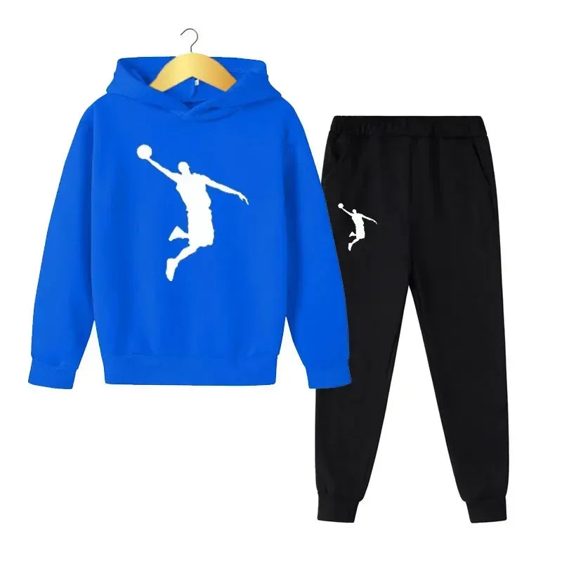 Herbst/Winter Kinder 2-teiliges Set Modischer Sport-Hoodie + Hose Anzug 4-14 Jahre Jungen Mädchen Freizeitoutfits Trainingsanzug Kinderbekleidung