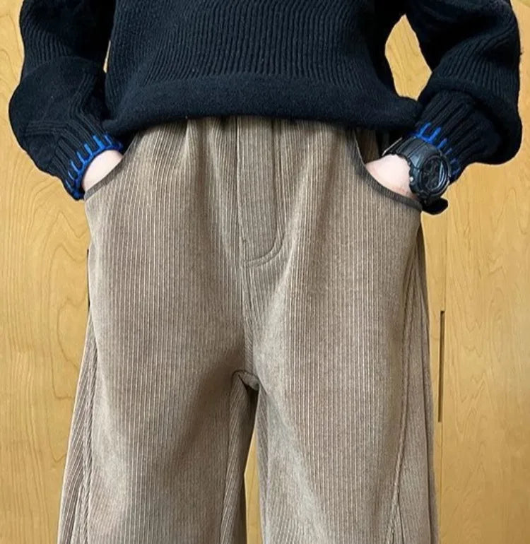 2025 New Boys' Corduroy Pants Spring Autumn Toddler Boy Sports Casual Pants