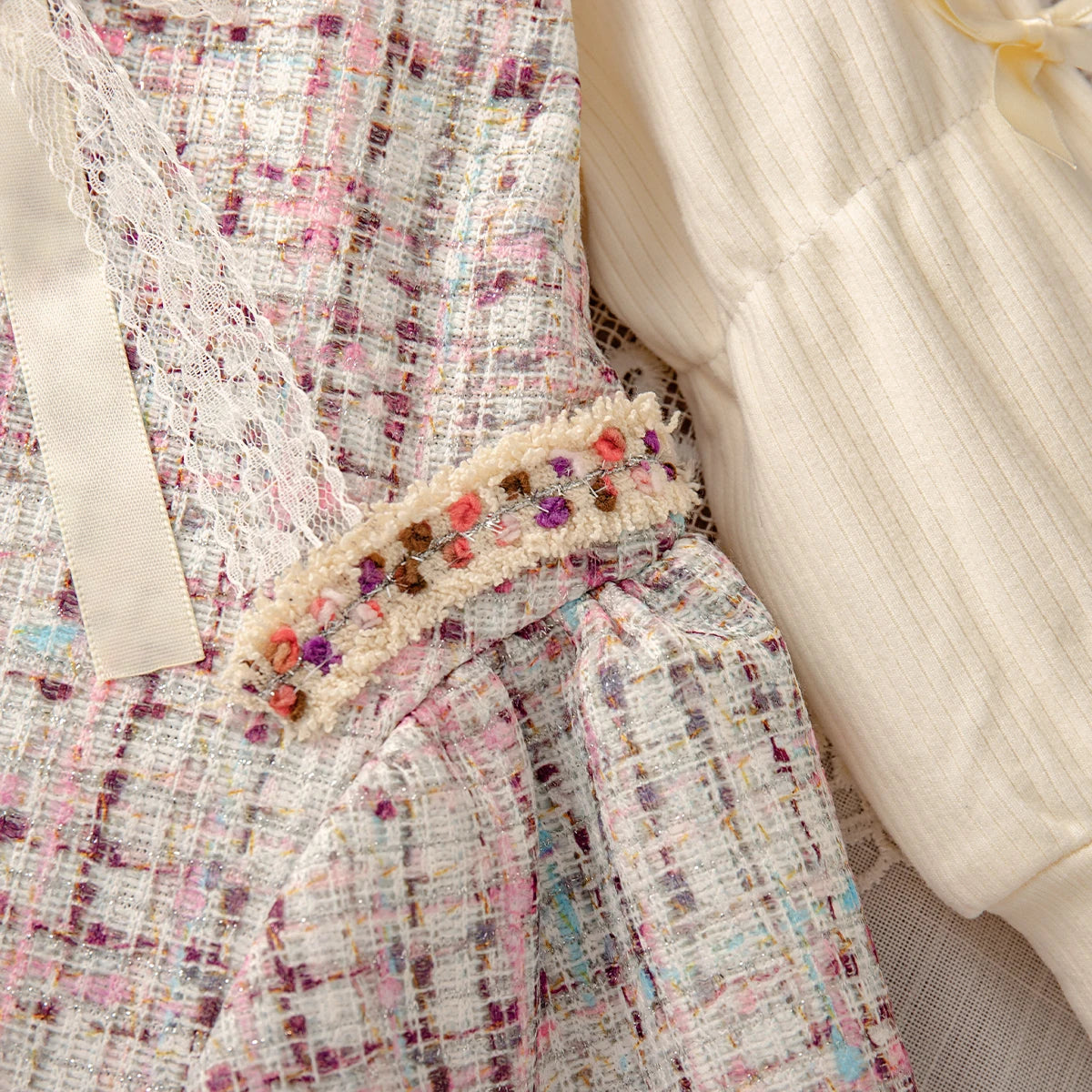 Spring And Autumn New Bow Long Sleeve Baby Girl Dress, Princess Style Children'S Clothing For Babies Aged 9 Months To 3 Years