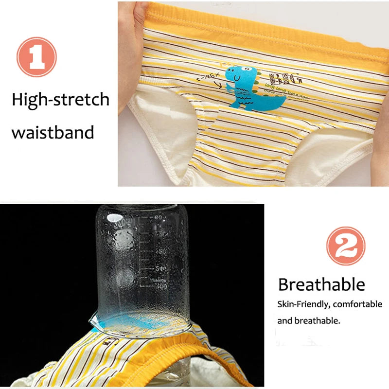 5/10Pieces Kids Triangle Underwear Cotton High-quality Boys Briefs Dinosaur Pattern Children Underpants Breathable Soft Knickers