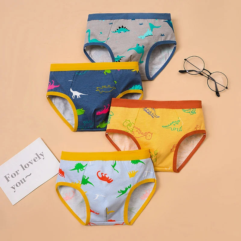 1/4/8 Pcs Boys Boxer Briefs Sets for Children Kids Cotton Underwear Breathable Baby Underpants All Print Thong Panties 2025 New