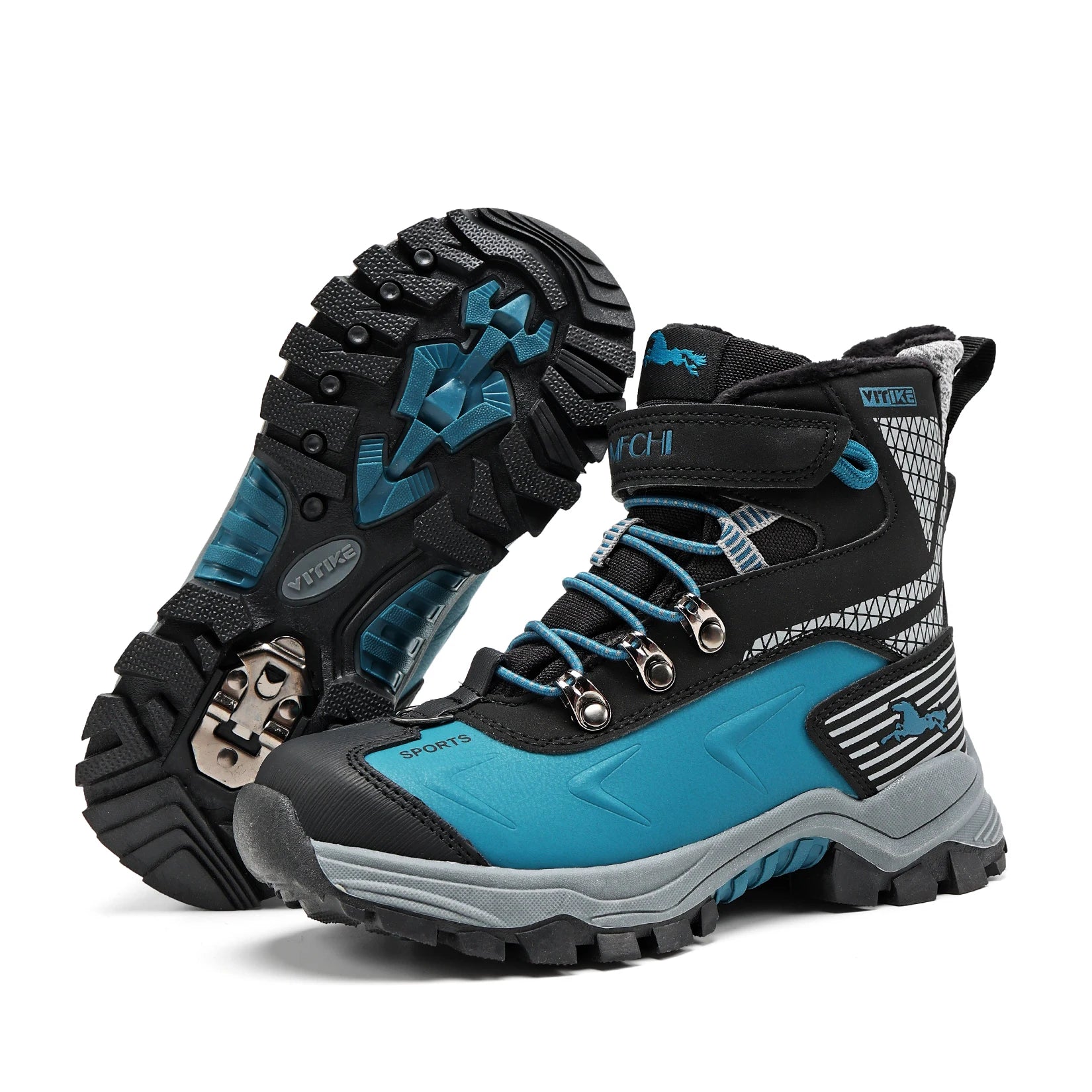 Kids Hiking Boots Boys Girls Outdoor Walking Climbing Sneaker Comfortable Snow Shoes Hiker Boot Antiskid Steel Buckle Sole