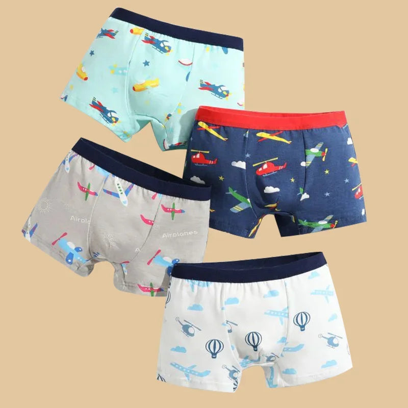 1/4/8 pcs Boys Boxer Sets Briefs Kids Cotton Underwear Baby Underpants Teenager Cartoon dinosaur All Print Soft Children Panties