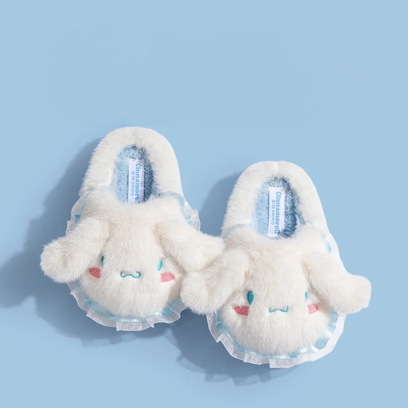 Kids' Slippers House Shoes Cartoon Cotton Winter Shoes For Girls Warm Anti-slip Soft Bottom Purple Pink Shoes Size 14cm-24cm