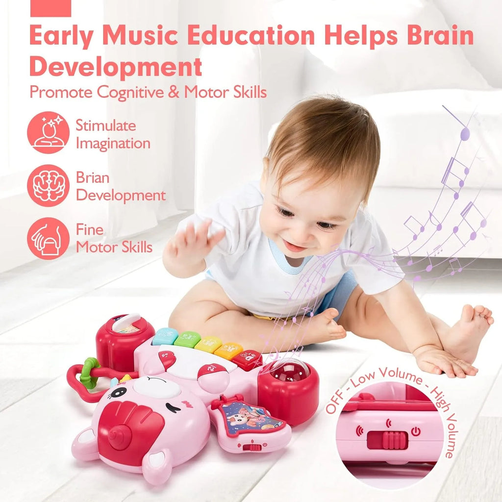 Baby Toys Boys Girls Activity Early Learning Educational Toys Unicorn Musical Light Infant Piano Toys Music Instrument Gift