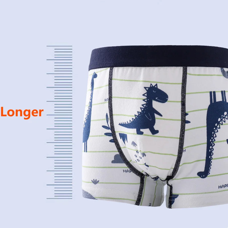 4/8 pcs Boys Boxer Sets Briefs Kids Cotton Underwear Baby Boy Underpants Teenager Cartoon Dinosaur Print Soft Children Panties
