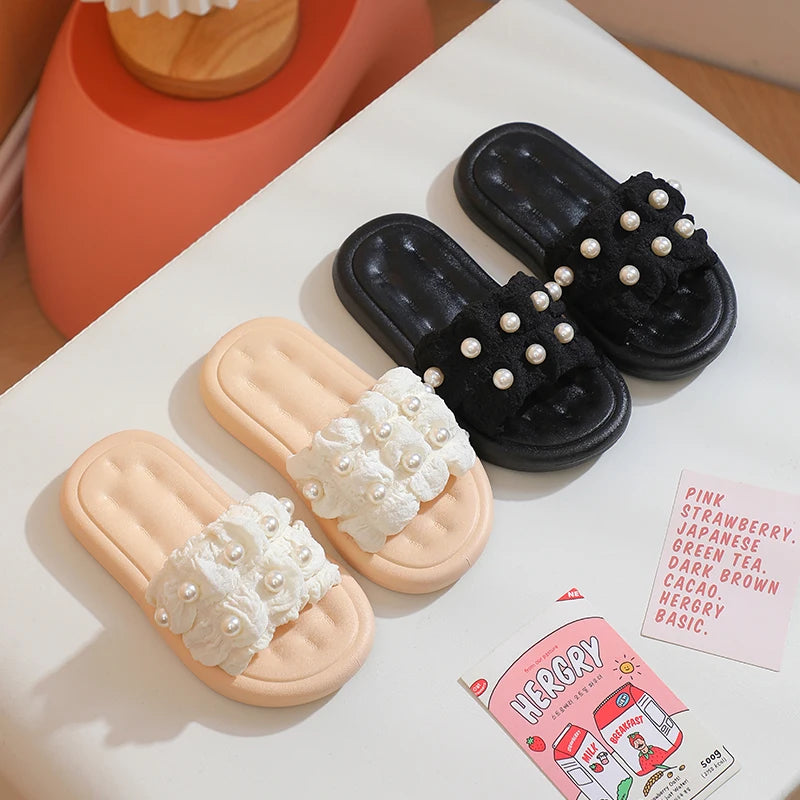 Summer Children's Slippers Girls Princess Non-slip Soft Sole Slippers Toddler Girl Shoes Bow Tie Slippers Flip Flops Outdoor