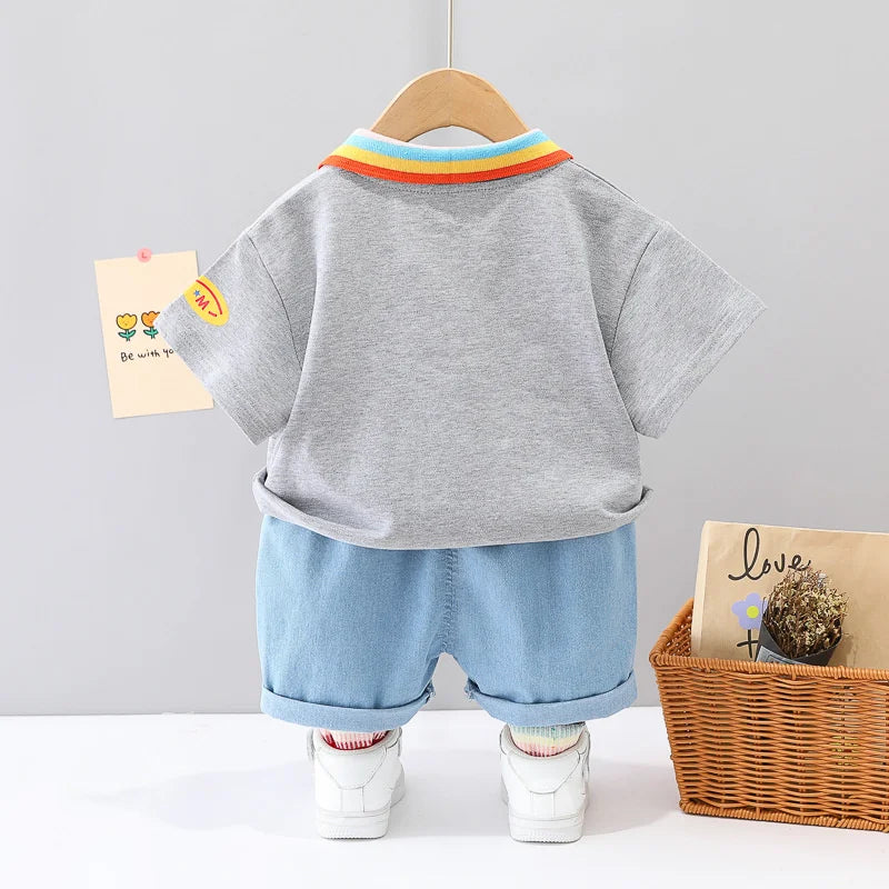 New Summer Baby Girls Clothes Suit Children Boys Fashion T-Shirt Shorts 2Pcs/Sets Toddler Casual Cotton Costume Kids Tracksuits