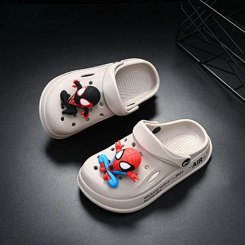 Disney Spider Man Children's Cave Shoes Boys' Anti Slip Soft Sole Kid's Beach Sandals For Home And Outdoor Shoes Size 24-45