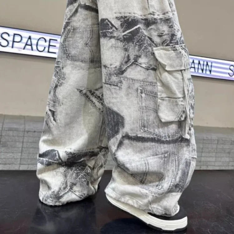 New 2025 Autumn Big Boys Wide-Leg Cargo Pants Loose Straight Comfortable Casual Bestseller for Teen Boys