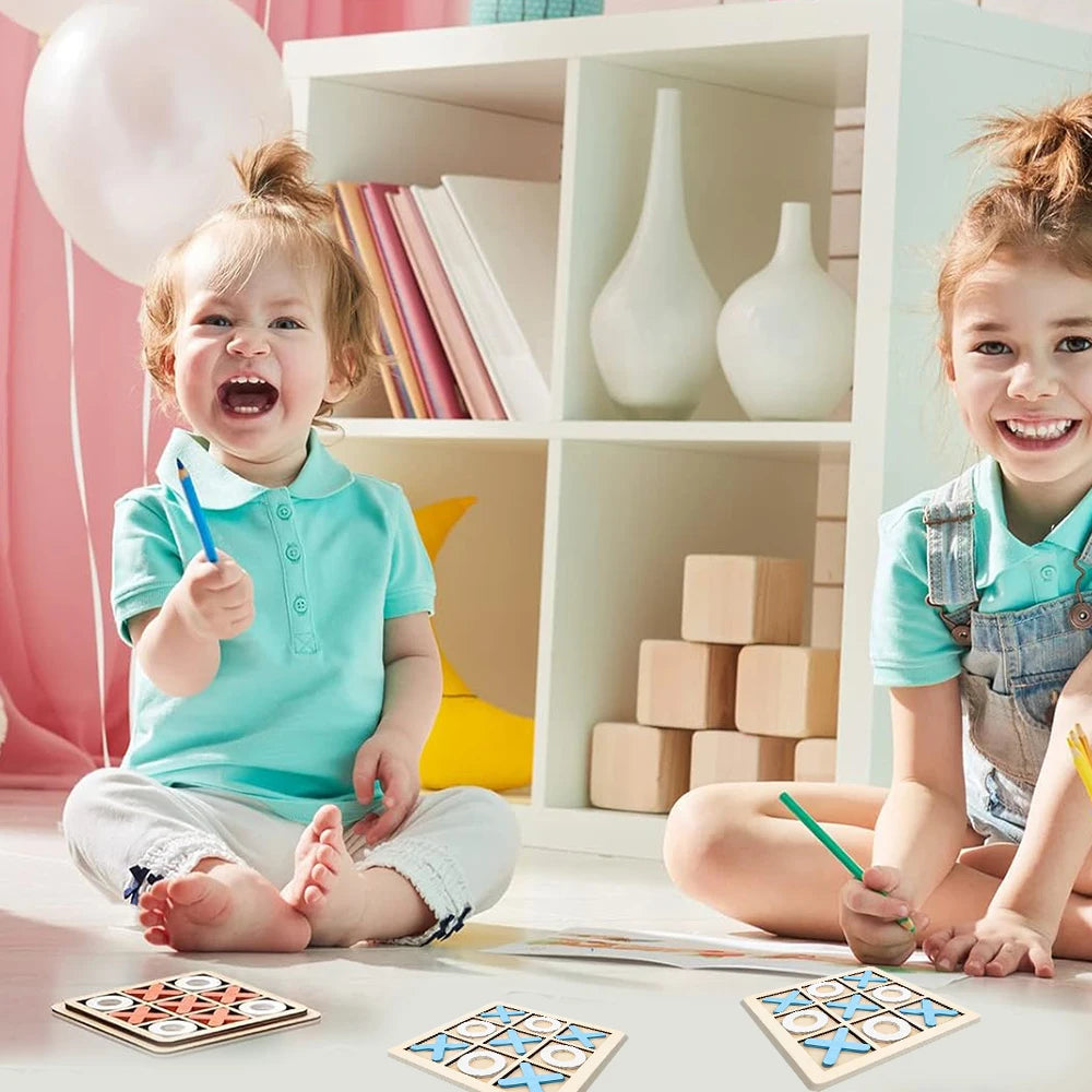 Montessori Play Game Wooden Toy Mini Chess Interaction Puzzle Training Brain Learing Early Educational Toys For Children Kids