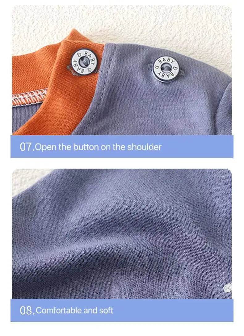 1pcs Children's Underwear Set Kids Soft Cotton Pajamas Boys Girls Baby Spring Autumn Cute Cartoon Long Sleeve Home Sleepwear