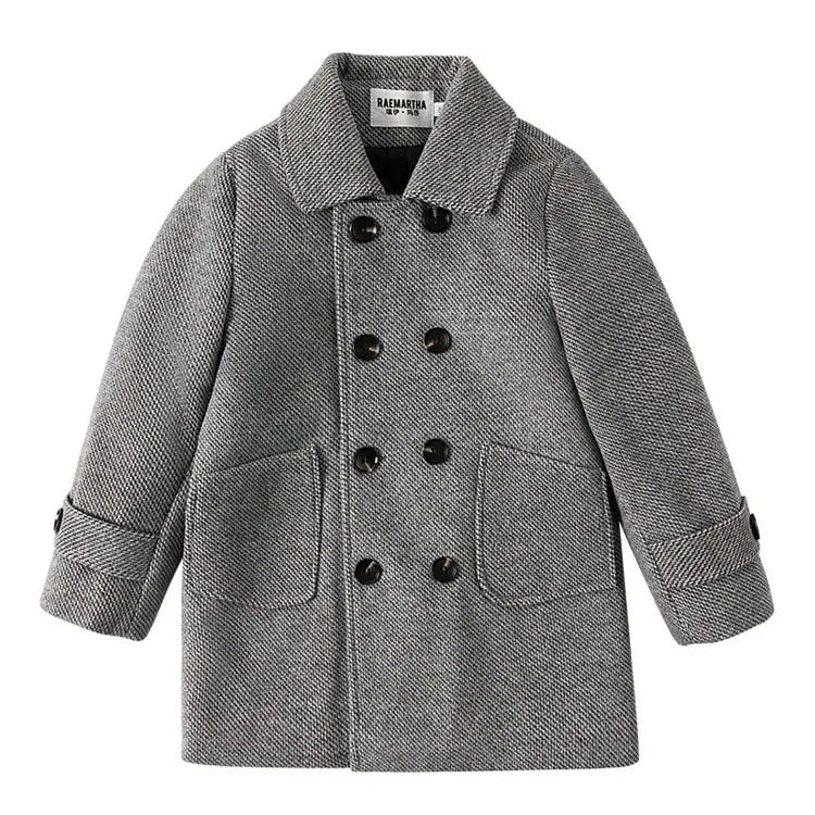 2025 Autumn Winter Kids Korean Style Plus Size Warm Thickened Wool Coat Windbreaker Stylish Outdoor Jacket