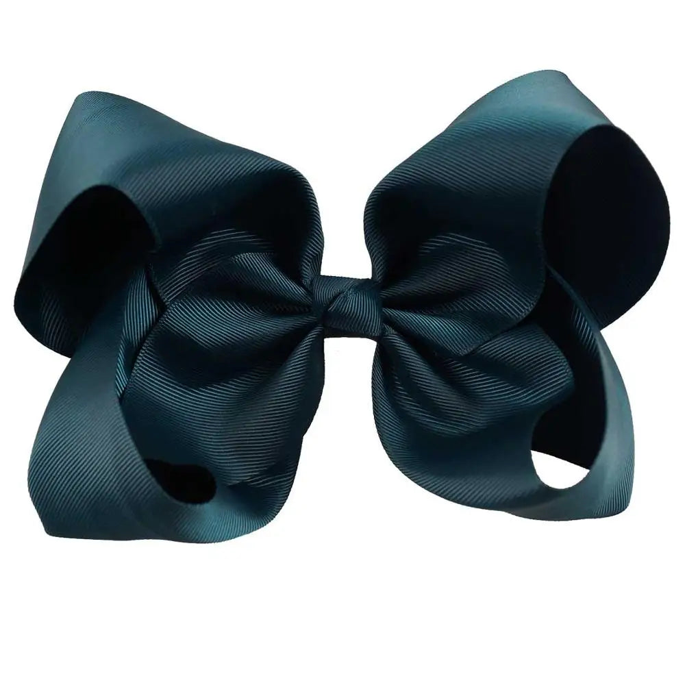 60 Colors Boutique 8" Large Solid Grosgrain Ribbon Hair Bow Clips Barrettes for Women Girls Accessories